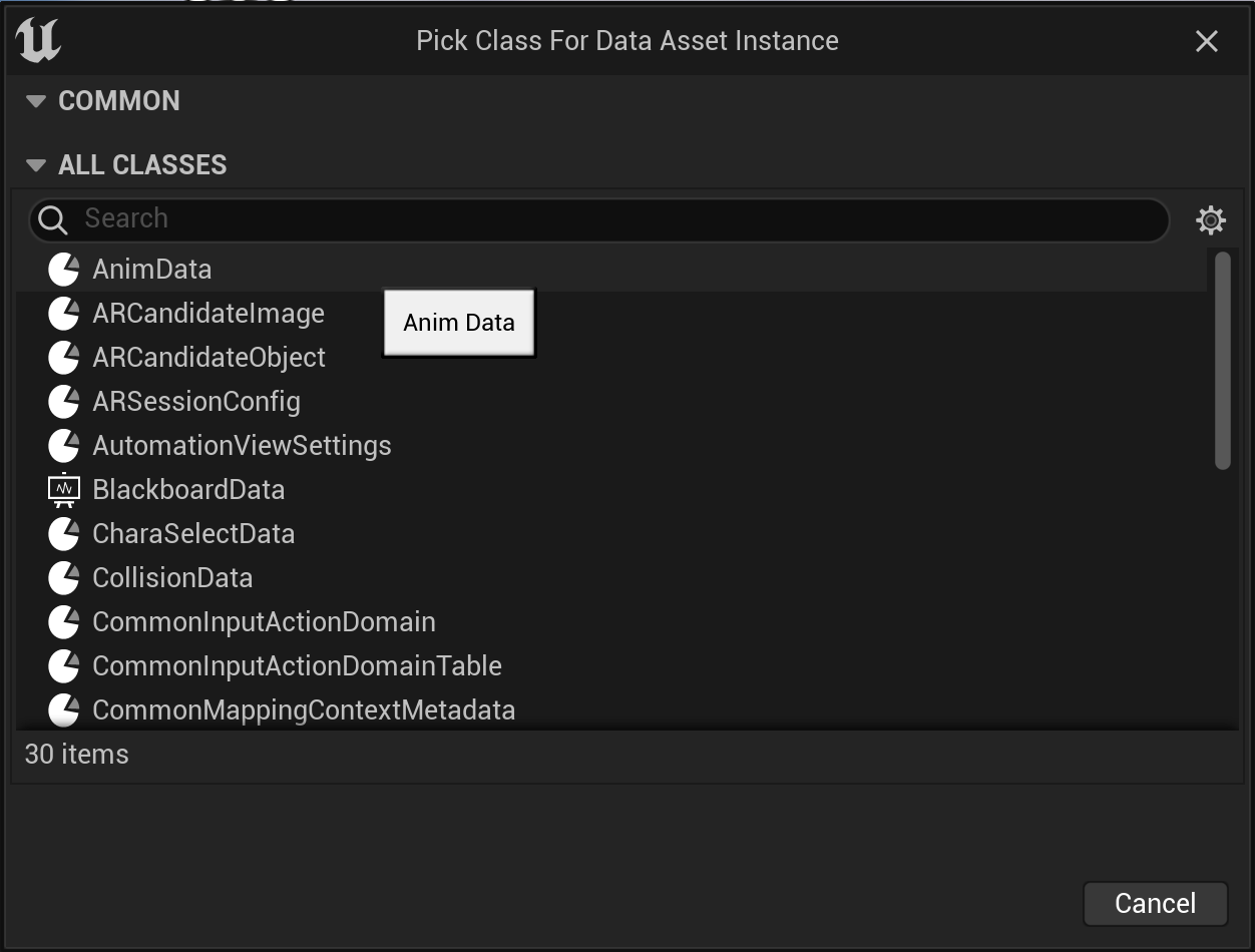 Select Data Asset class